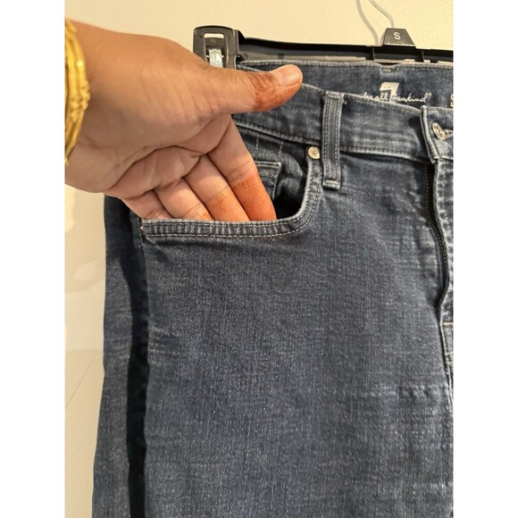 7 Seven For‎ All Mankind Jeans Denim Womens Size 32 Straight Leg Made In The USA - Picture 2 of 10